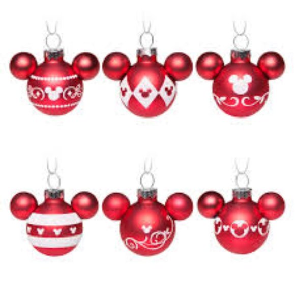 Disney Other - Disney Ornament Set - Mickey Mouse - Red and White